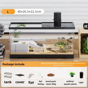 Turtle Habitat Aquarium Terrarium Large Capacity Clear Desktop Breeding Box Home Display Pet Enclosure