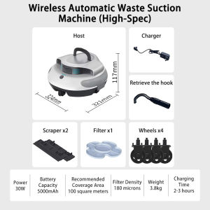DEKES Cordless Swimming Pool Vacuum Cleaner Automatic Pool Robot Cleaner With Remote Control Climb Wall