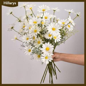 [Hillarys] 52cm trắng daisy hoa nhân tạo 5 đầu lụa trắng hoa cúc hoa giả bó hoa Tự làm nhà vườn bên trang trí đám cưới