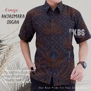 Kemeja Batik Pria Lapis Furing Lengan Panjang & Pendek Motif Anjasmara Bahan Katan Halus Premium