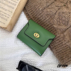 Chic Compact Mini Wallet with Elegant Coin Pocket and Solid Color Lock - New Korean Style Women Purse