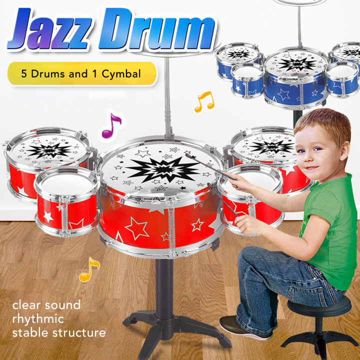 [echosns Store] Toddler Jazz Drum Kit Hand Eye Coordination High Safety ...