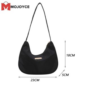 MOJOYCE Women Retro Solid Color Messenger Bags Zipper All-match Phone Crescent Bags
