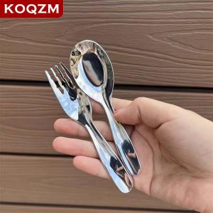 [COD] KOQZM KITCHEN Stainless Steel Round Spoon Net Red Golden Dinner Long Handle Stirring Dessert Spoons For Kitchen Accessories Gadgets
