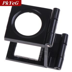 [COD] PkYeG แว่นขยายพับได้แบบ10X 28มม. พร้อมสเกลสำหรับสิ่งทอเครื่องมือแก้วแสง