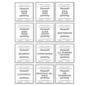 12Pcs Waterproof Labels for Bottles Shampoo and Conditioner Dispenser Label Sticker Bathroom Hand Soap Label Sticker