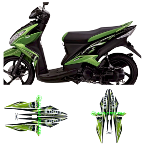 STIKER STRIPING LIS LES BODY MOTOR YAMAHA XEON 125 TAHUN 2012 WARNA HIJAU 1SET STANDAR