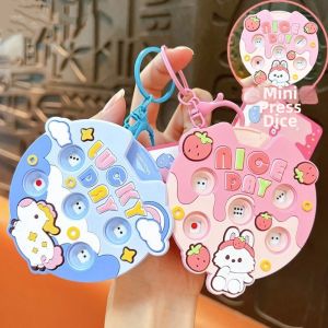 PYA94 Squeezable Funny Press Keychain Cartoon Animal Anti-Lost Fidget Clicker Cute Lightweight Bag Charm Car