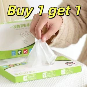 【Buy 1 get 1】100pcs Disposable TPE Food Grade Gloves kitchenware Cooking Cleaning Kitchen Garden Tool