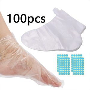 100Pcs Bath Liner Socks Disposable Plastic Foot Covers For Paraffin Wax Machine Medicated SPA