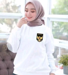 Diskon Spesial Sweater Pria Wanita Garuda Pancasila New Kaos Hut RI Sweter Dirgahayu Kemerdekaan Ikn