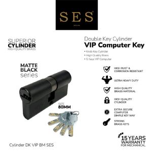 Silinder Kunci - Cylinder SES VIP Komputer 80mm DK (Double Key) BM