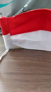 Masker Merah Putih Satin Handmade