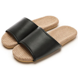 Japanese-Style Non-Slip Linen Slippers For Women Summer Indoor Four-Season Home Use Non-Slip Breathable Linen Slippers For Men