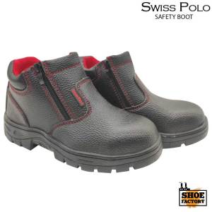 Original Swiss Polo Men Women Safety Boot/Shoe Middle Cut Safety Boot Zip On Kasut Safety Lelaki Perempuan
