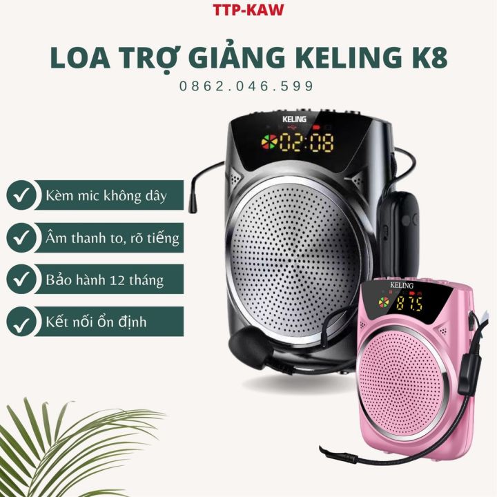 Máy trợ giảng giáo viên, Loa trợ giảng KAW-Keling K8 không dây, kết nối UHF, bluetooth 5.0, Pin trâu BH 12 tháng | Lazada Việt Nam