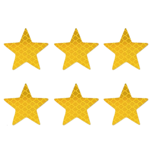 6Pieces Reflective Star Decals Warning Tapes Stickers Self-Adhesive for Truck Car Motorcycle Exterior Safety Decoration