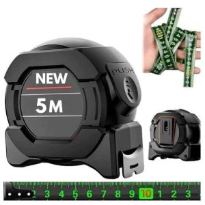 (BISA COD) Meteran Penggaris Neon Berteknologi Hitam Meteran Anti Karat dengan Pita Pengukur Impor Menebal Penggaris Meteran Tukang Bangunan | Meteran Serbaguna