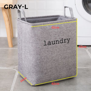 SG-Laundry Basket Foldable Dirty Clothes Basket Large Capacity Toy Storage Box Grey-S/M/L