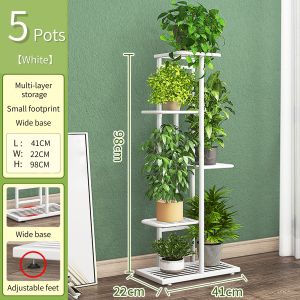 Dazioter Metal Storage Rack 4/5/6 Layers Plant Display Rack for indoor and Outdoor Courtyard Garden Balcony Flowerpot Rack 5 Tier 6 Potted Bronze-YZJ