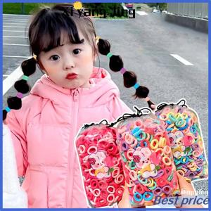XYJ Flash Sale Home 100pcs đầy màu sắc cơ bản Nylon ealstic tóc ban nhạc trẻ em cô gái tóc đuôi ngựa chủ quan hệ scrunchie Mini headwear ban nhạc cao su dây tóc