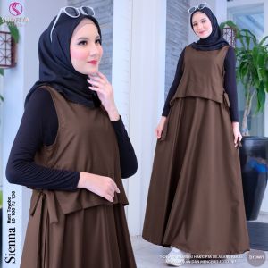 Baju Remaja Overall Combi Manset Lengan Panjang Sienna Bahan Toyobo Pakaian Remaja Muslimah Kekinian | GOODSAJI HIJABSTUFF