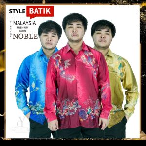 Cy Cy1001 Kemeja Batik Lelaki Malaysia Vintage Satin/Batik Shirt/Formal Wear/Wrinkle Free/Long Sleeve