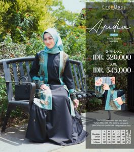 ENDOMODA Dress Ayudia Gamis Wanita Muslimah Motif Batik Anggun Liburan Pesta Pernikahan Kekinian