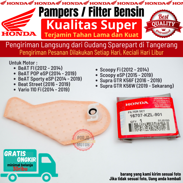 Filter Fuel Pump Saringan Bensin Beat Fi , Beat Street , Beat Esp , Scoopy Fi , Scoopy Fi Esp , Supra GTR , 16707-KZL-901