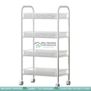 3/4/5 Tiers Utility Cart with Wheels/ Kitchen Trolley Storage Cart Shelf with Locking Wheels