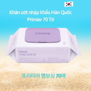 Khăn Ướt Bebesup Primier 70 Tờ Hàn Quốc Dùng Cho Da Nhạy Cảm