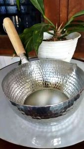 panci susu panci saus panci/ perebus mie gagang kayu alumunium tebal anti karat awet ukuran 20 cm diameter 18 cm