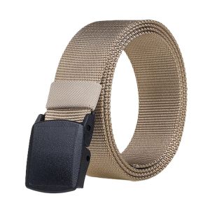 (EXTRA LONG BELT & LIGHTWEIGHT) WJS Extra Long 130cm Men Canvas Belt Cloth Belt Men Belt Kids Belt Adult Belt Metal Free Plastic Automatic Buckle Bypass Airport Security BLACK GREEN BLUE BEIGE BROWN GREY 男士腰带 (FREE RM50 VOUCHER)