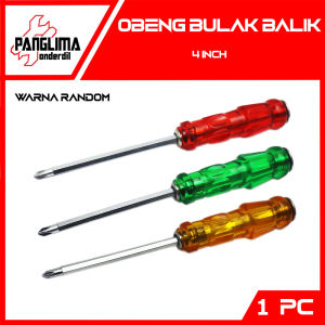 Obeng Ketok Bulak-Bolak-Balik-BB Hijau-Merah-Kuning Magnet 2 Way 4 Inch Plus-Ples-Minus-Mines