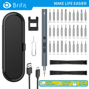 Brifit 36 in 1 Electric Screwdriver Set Rechargeable Mini Precision Screwdriver Tool with 30 S2 Bits Portable Magnetic Repair Tool Kit with LED Light Suitable for Mobile Phone Computer Watch Repair Kit