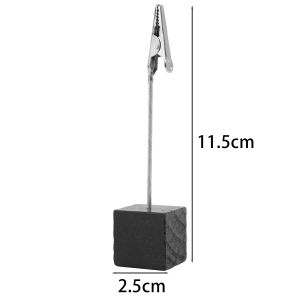 Polocat Wooden Memo Clips Business Card Holder Metal Square Photo Picture Display Stand Message Note Holder Office Desk Organizer