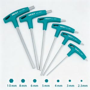 5pcs T Handle Hex Wrench Set Allen Key Industrial Grade Hex Screwdriver Tool 2.5/3/4/5/6mm