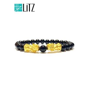 [SPECIAL] LITZ 999 (24K) Gold PiXiu Bracelet 双貔貅手链 EPC0639D-085-B-B (1.40g+/-)