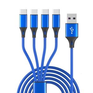 Multi Charging Cable USB C Splitter Cable 3/4/5 in 1 Fast Charging Cord with 3/4/5 Type-C Male Port for Phones Tablets