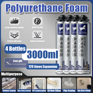 【Moisture-proof and heat-insulating】Foam Spray Sealant 750ml Pu Polyurethane Spray Foam Crack Hole Gap Filler Waterproof Fire Polyurethane Foam Strong Adhesion Anti-Leakage Multipurpose Polyurethane Expanding Foam Spray no more nails wall adhesive