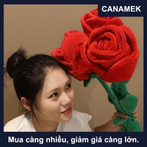 【CANAMEK】 85cm lớn màu đỏ sang trọng hoa Hồng Nhân Tạo bó hoa nhồi bông uốn cong bó hoa mềm mại trang trí nhà Ngày Valentine ngày của mẹ