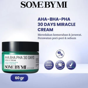 SOME BY MI AHA-BHA-PHA 30 DAYS MIRACLE CREAM 60 gr. Reduces pore size and sebum. Suitable for oily and combination skin. 100% authentic Korea.