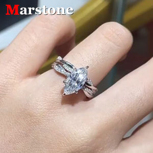 2CT Marquise Full Moissanite Diamond D Color Women's Ring S925 18K White Gold Oval Pear Princess Rings Fine Jewelry for Women moissanite marquise