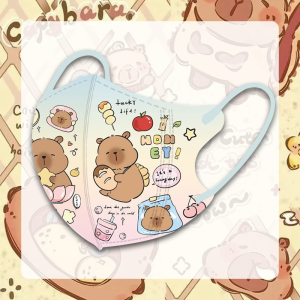 Kapibala 3D Stereo Childrens Mask Disposable 3-layer Protection Dust-proof Individually Packaged Cartoon Cute 卡皮巴拉 儿童 口罩