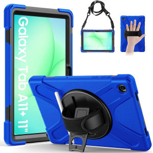 Kids Shockproof 360 Rotating Stand/Hand StrapShoulder Strap Heavy Duty Rugged Case for Samsung Galaxy Tab A11 PlusA11A9 PLusA9A8A7 LiteTab S11 S10Lite S10Fe S9Fe S9 S8 S7 S6 Lite