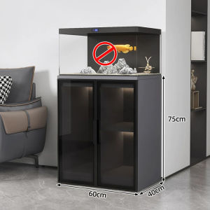 Solid Wood Aquarium Cabinet Heavy Duty Fish Tank Stand Tempered Glass Door Storage Rack 鱼缸柜 Kabinet Akuarium