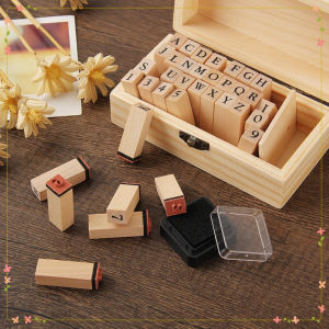 JLT R WOODEN ALPHABET NUMBERS STAMP WITH