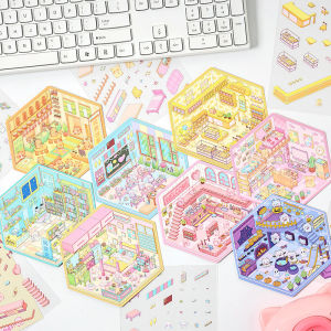 3D Miniature Scenes Sticker Scene Stickers Miniature Scene Cartoon Stickers Childrens Anime DIY Stickers【buy3 free1】
