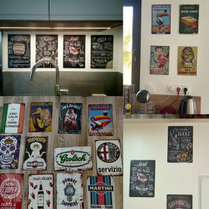 Chinatera แผ่นโลหะดีบุกสไตล์วินเทจของแมวแผ่นป้ายสัญลักษณ์ภาพสัตว์โปสเตอร์แนวเรโทรตกแต่งผนังบ้านคาเฟ่บาร์