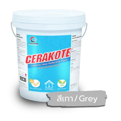 CERAKOTE สีเซรามิคสะท้อนความร้อน ใช้งานบนหลังคา ดาดฟ้า หลังคาเมทัลชีท ขนาด 18กิโลกรัม / ถัง